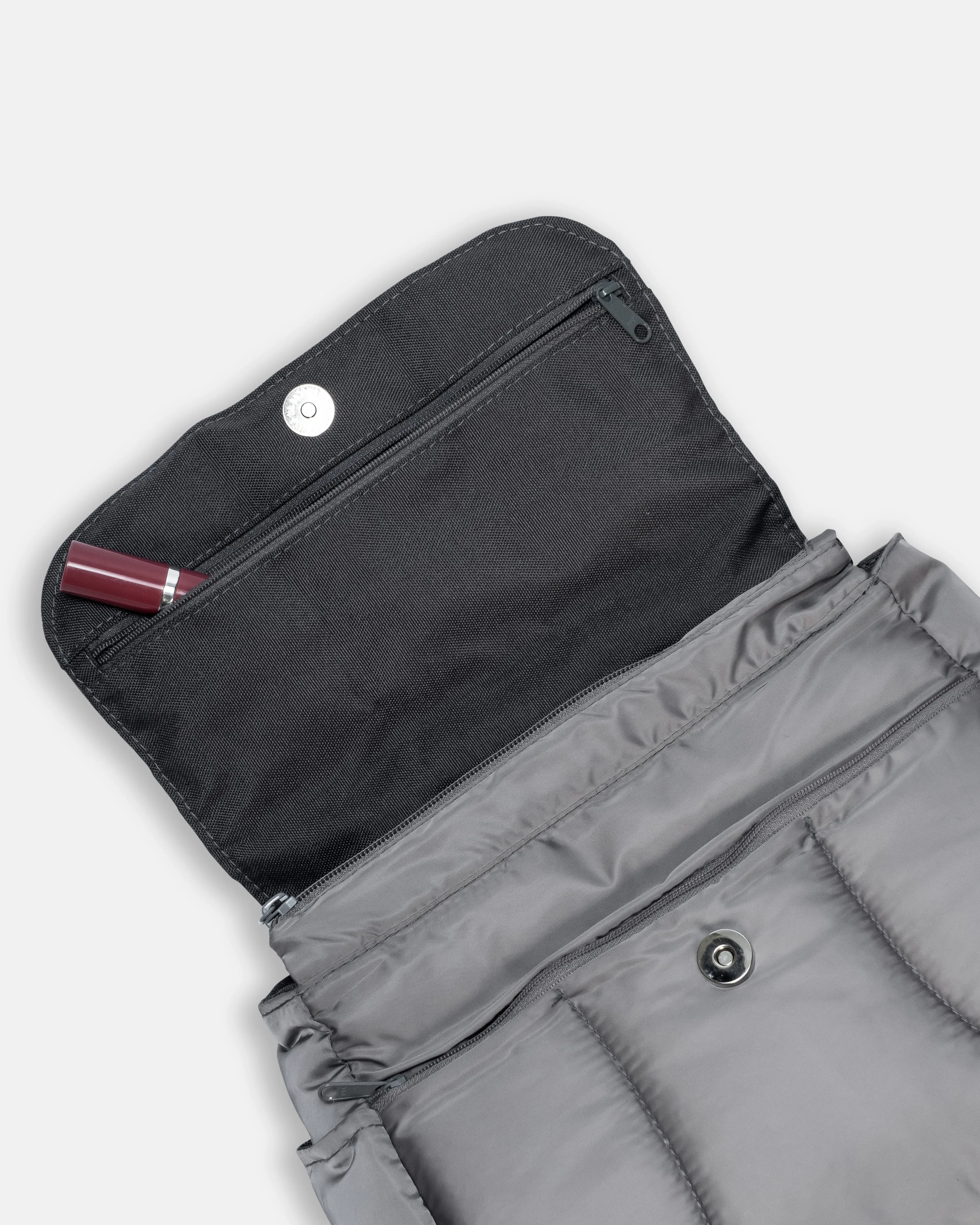 Puffies Grey Multi-Carry Crossbody Bag