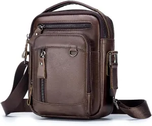 Pundarika Genuine Leather Men's Shoulder Bag - Briefcase Handbag, Crossbody Messenger Bag