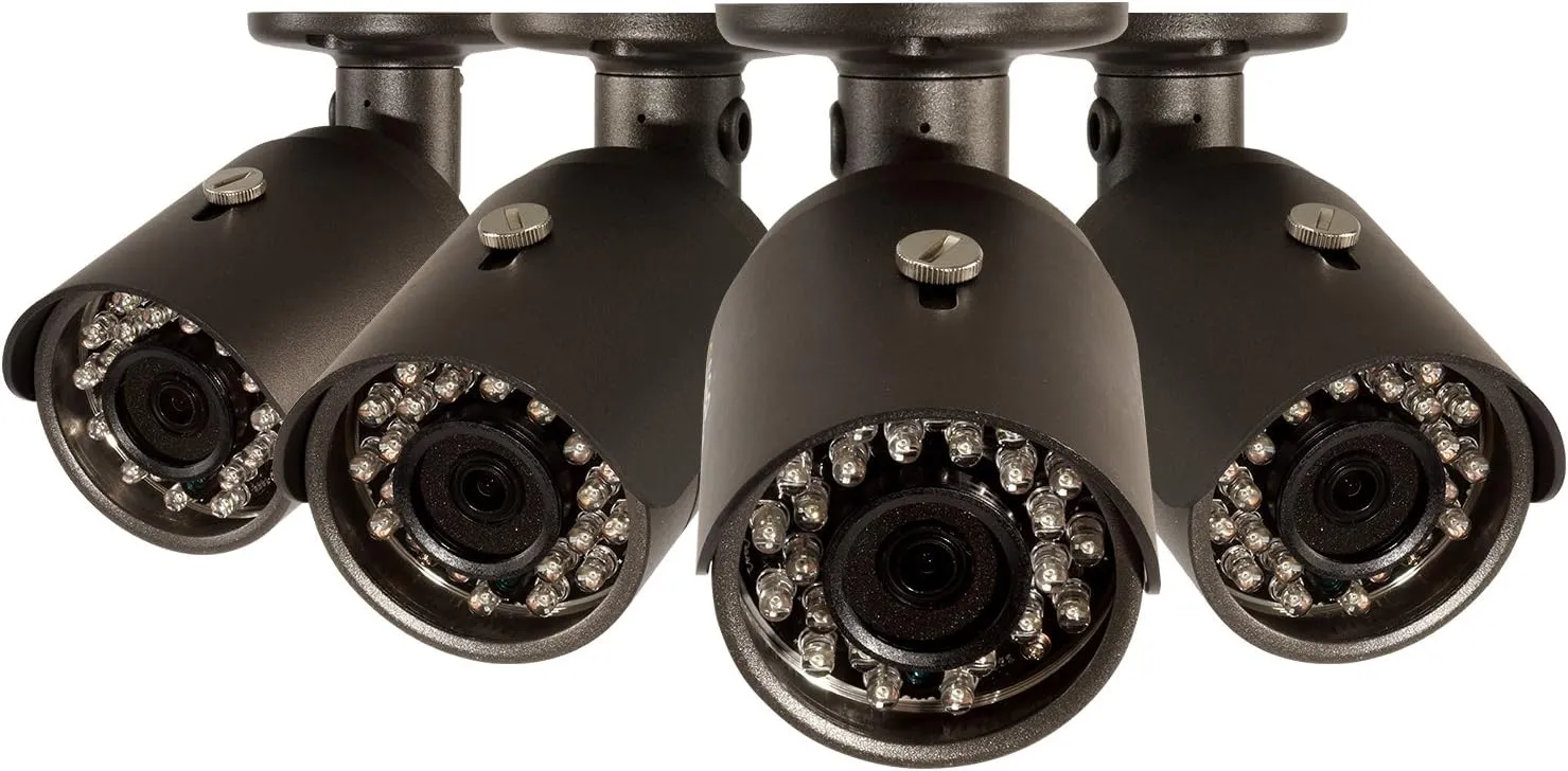 Q-See QCA8050B-2 1080p High Definition Analog, Metal Housing, Bullet Security Camera 4-Pack (Black)