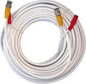 Q-See QSVRG100 UL Rated E475392 Shielded Video & Power 100 Ft BNC Male Cable with 2-Female Connectors | Easy Installation, Weather Resistant, Strong UL Approved Cable | White