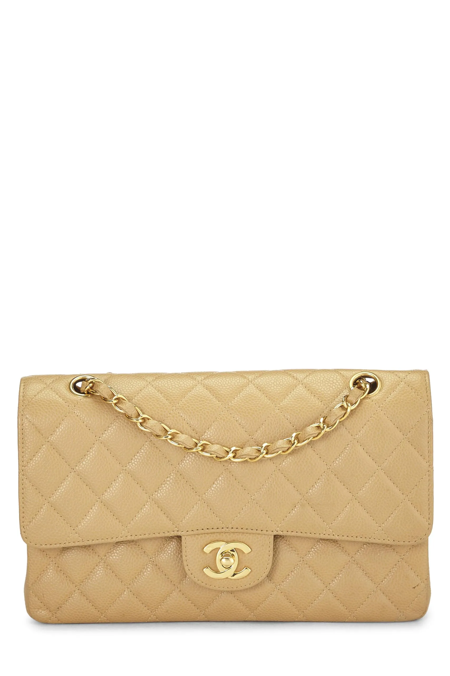 Quilted Beige Double Flap Caviar Classic Medium, Beige Cutting-edge  Chanel, Large variety