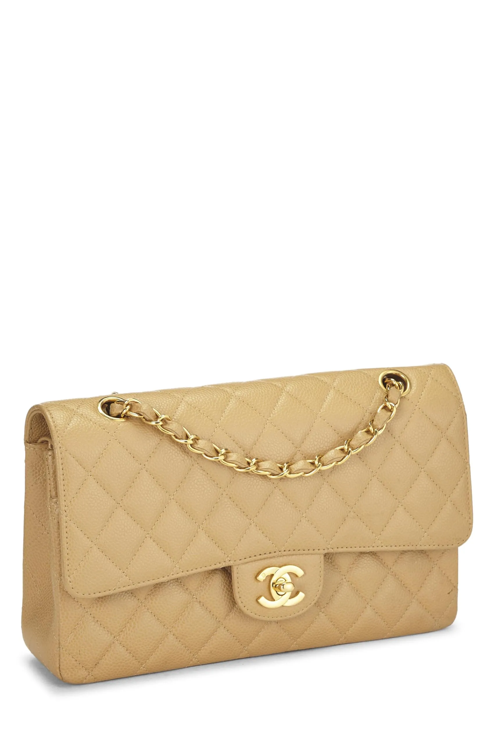 Quilted Beige Double Flap Caviar Classic Medium, Beige Cutting-edge  Chanel, Large variety