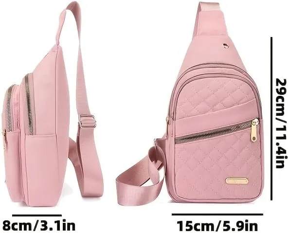 Quilted Casual Chest Bag, Lightweight Foldable Sling Bag, Portable Trendy Versatile Shoulder Bag (Yellow)