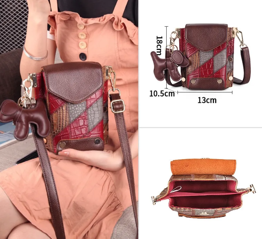 "Arna Lisa" Collection - Legend Small Genuine Leather Women Crossbody Shoulder Bag Purse Vintage Bucket Design