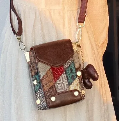 "Arna Lisa" Collection - Legend Small Genuine Leather Women Crossbody Shoulder Bag Purse Vintage Bucket Design