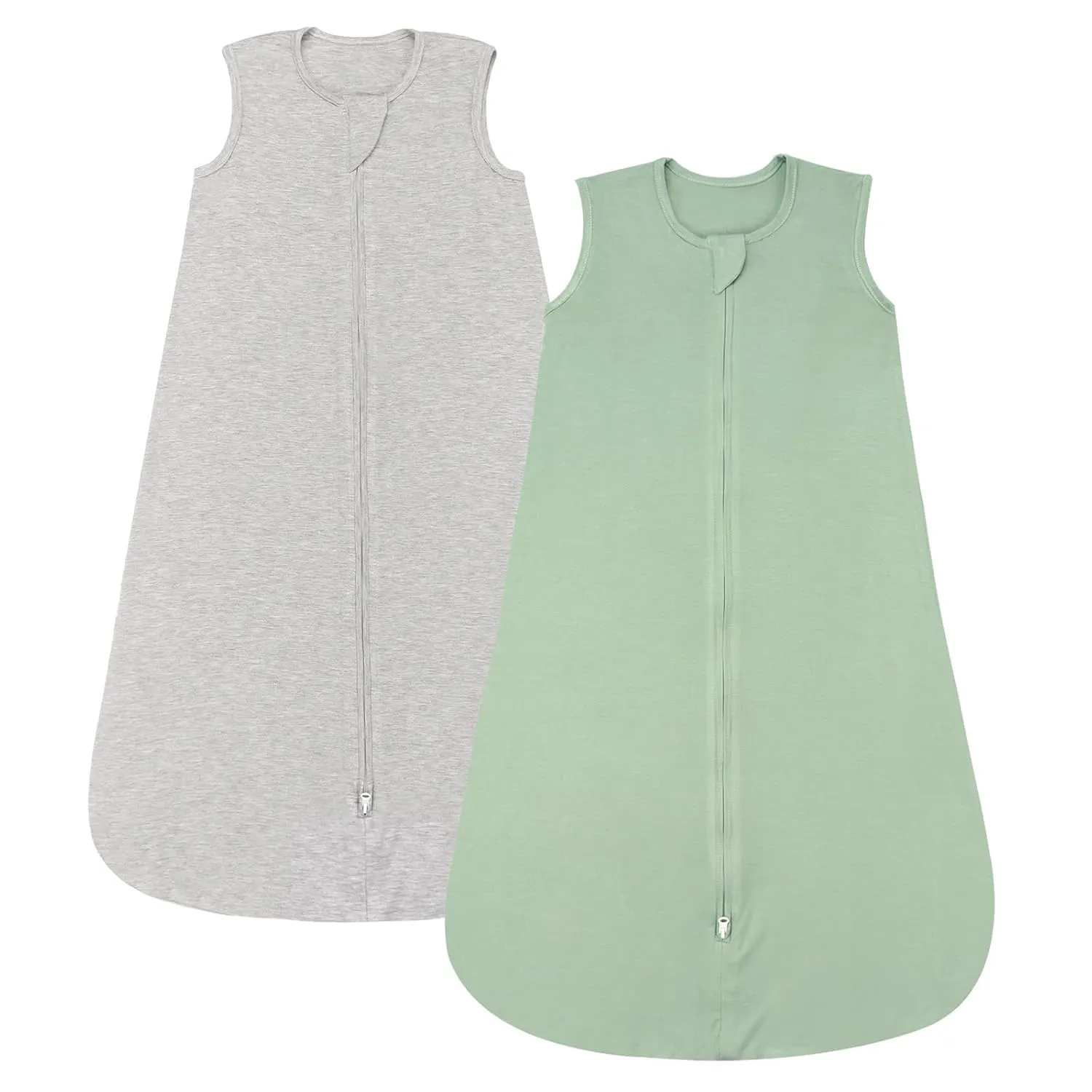 Rayon Made from Bamboo Sleep Sacks, 0.5 TOG Wearable Blankets Baby, Stretchy Sleep Sacks 12-24 Months, Green & Grey