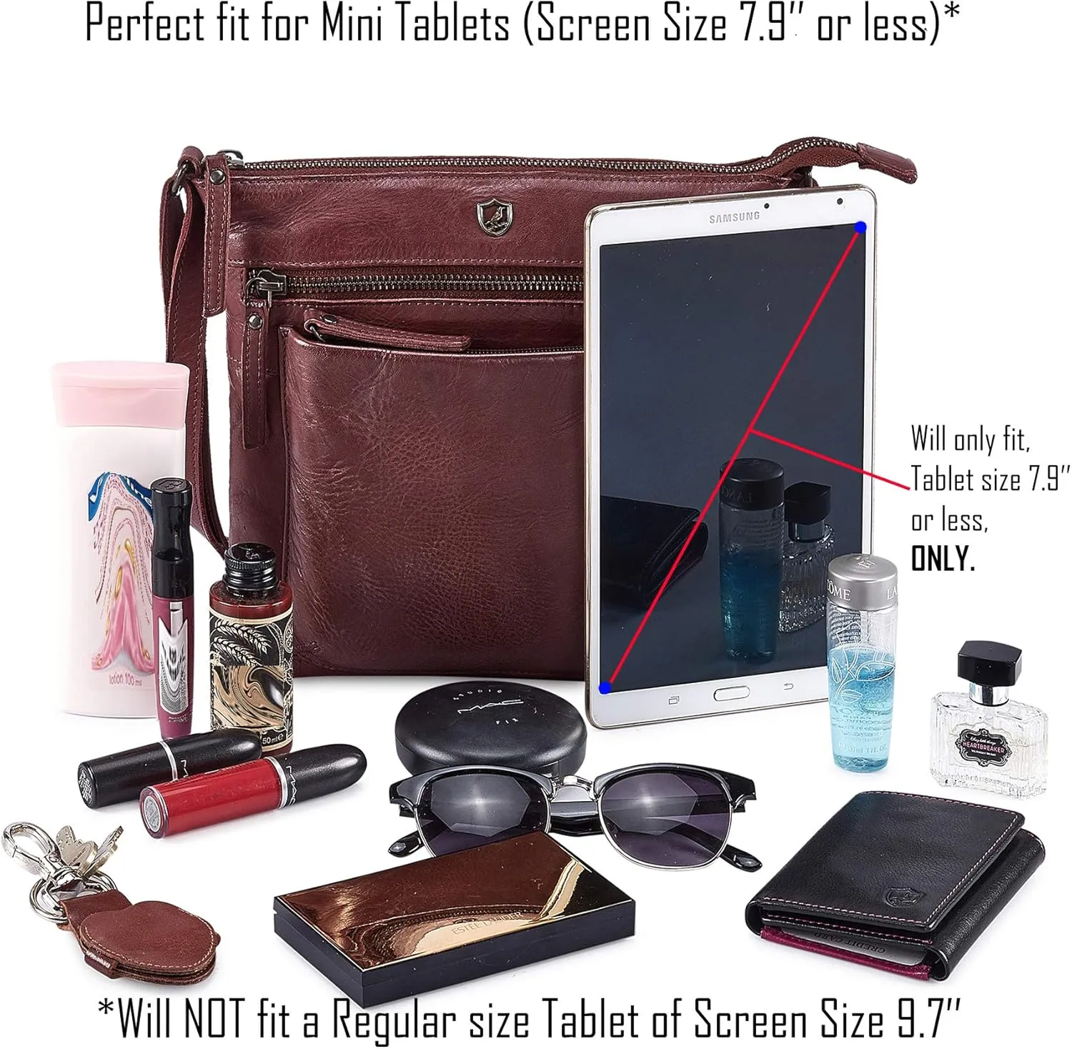 Real Leather Purse for Women Crossbody Bag Travel Shoulder Handbag Small Vintage Pocketbook