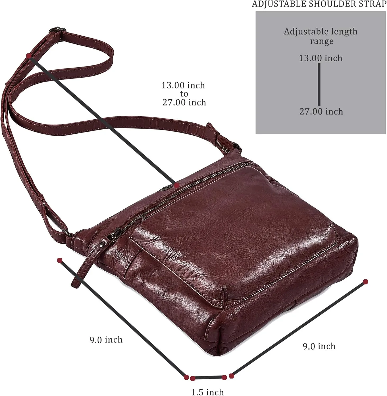 Real Leather Purse for Women Crossbody Bag Travel Shoulder Handbag Small Vintage Pocketbook