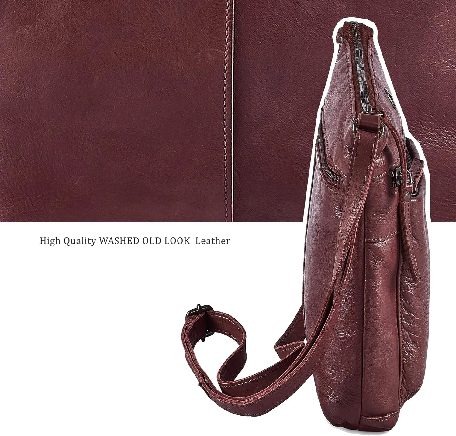 Real Leather Purse for Women Crossbody Bag Travel Shoulder Handbag Small Vintage Pocketbook