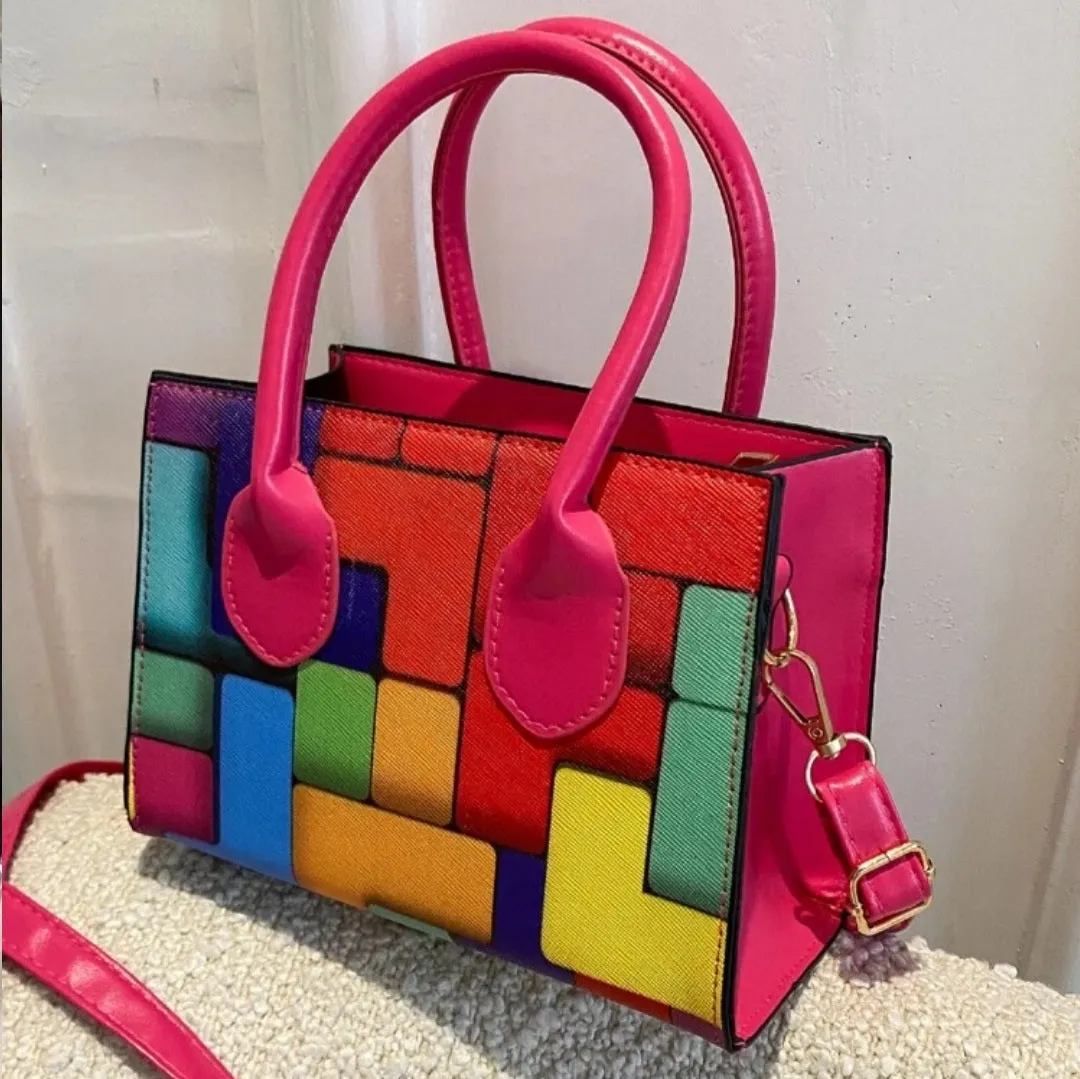 Rec Multi Color Block Bag