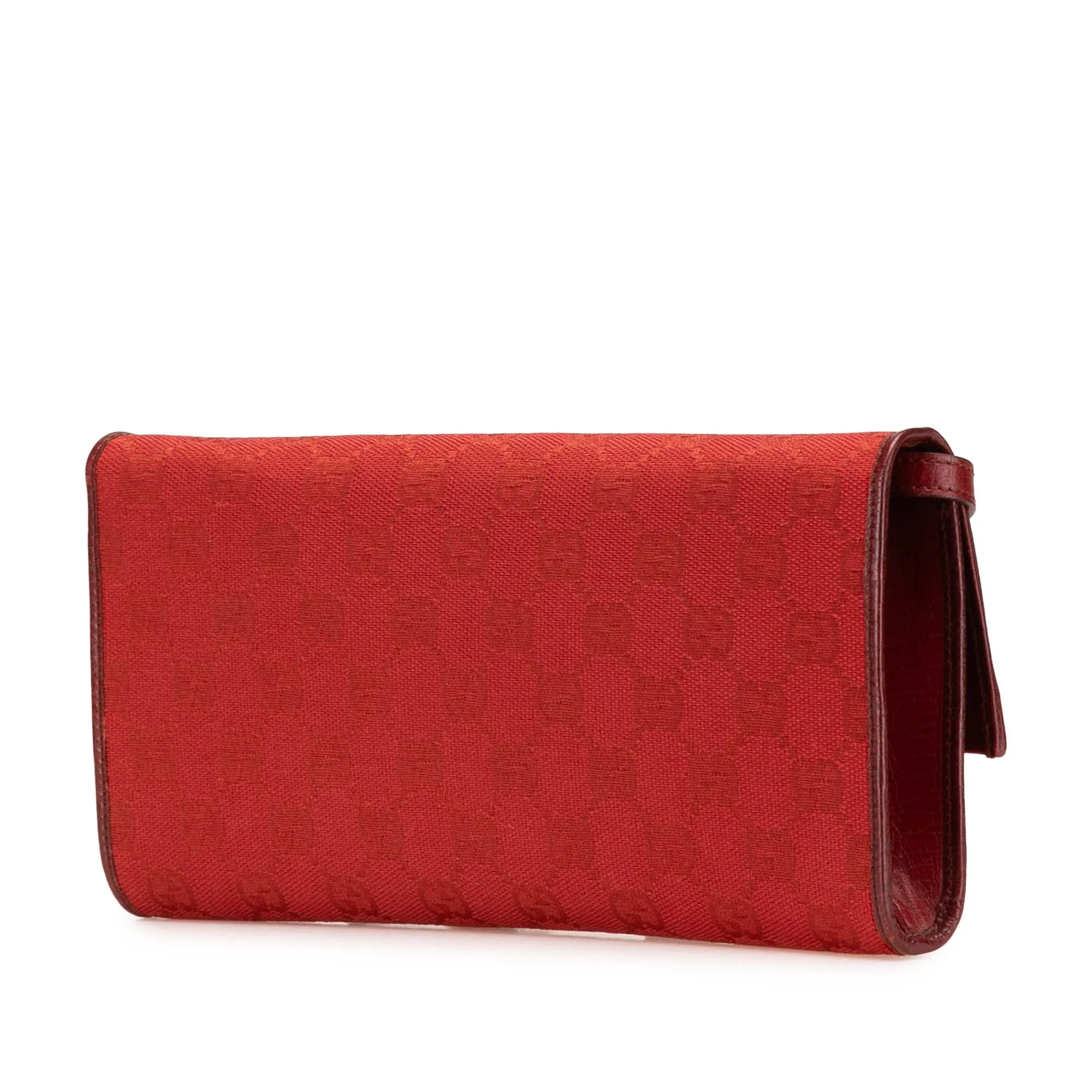 Red Gucci GG Canvas Bamboo Bar Crossbody