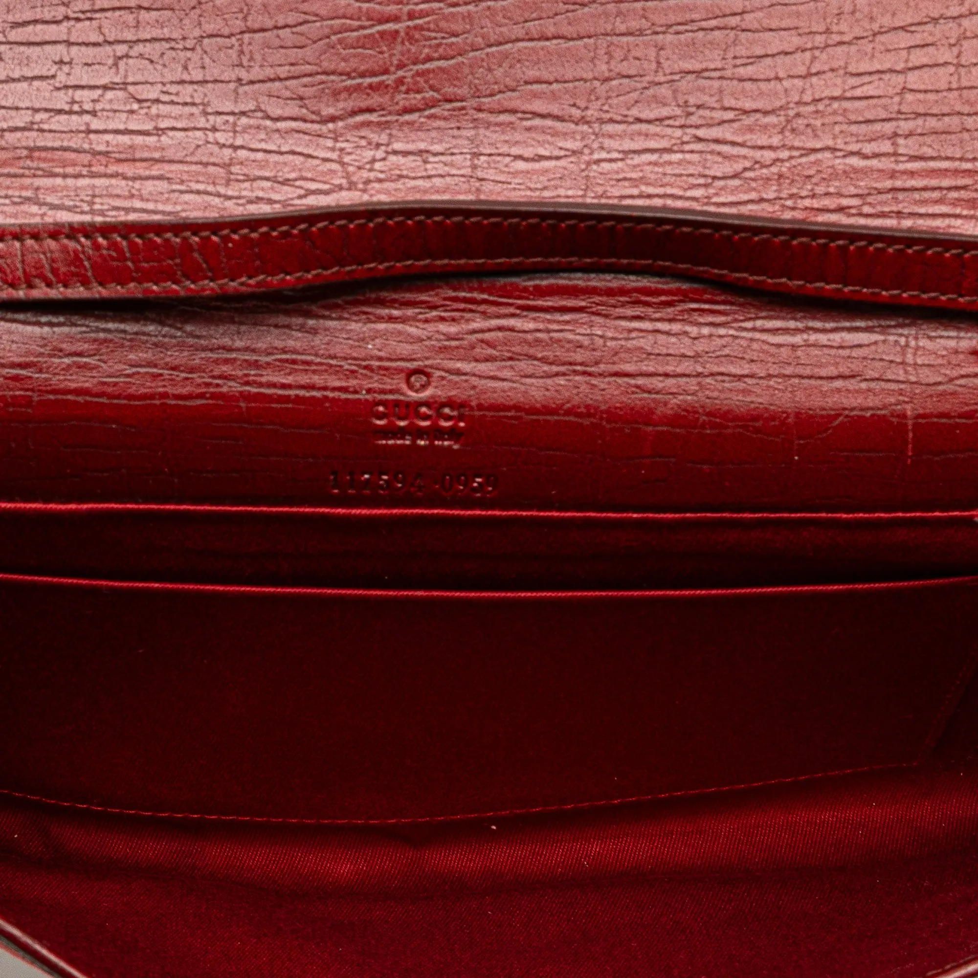 Red Gucci GG Canvas Bamboo Bar Crossbody
