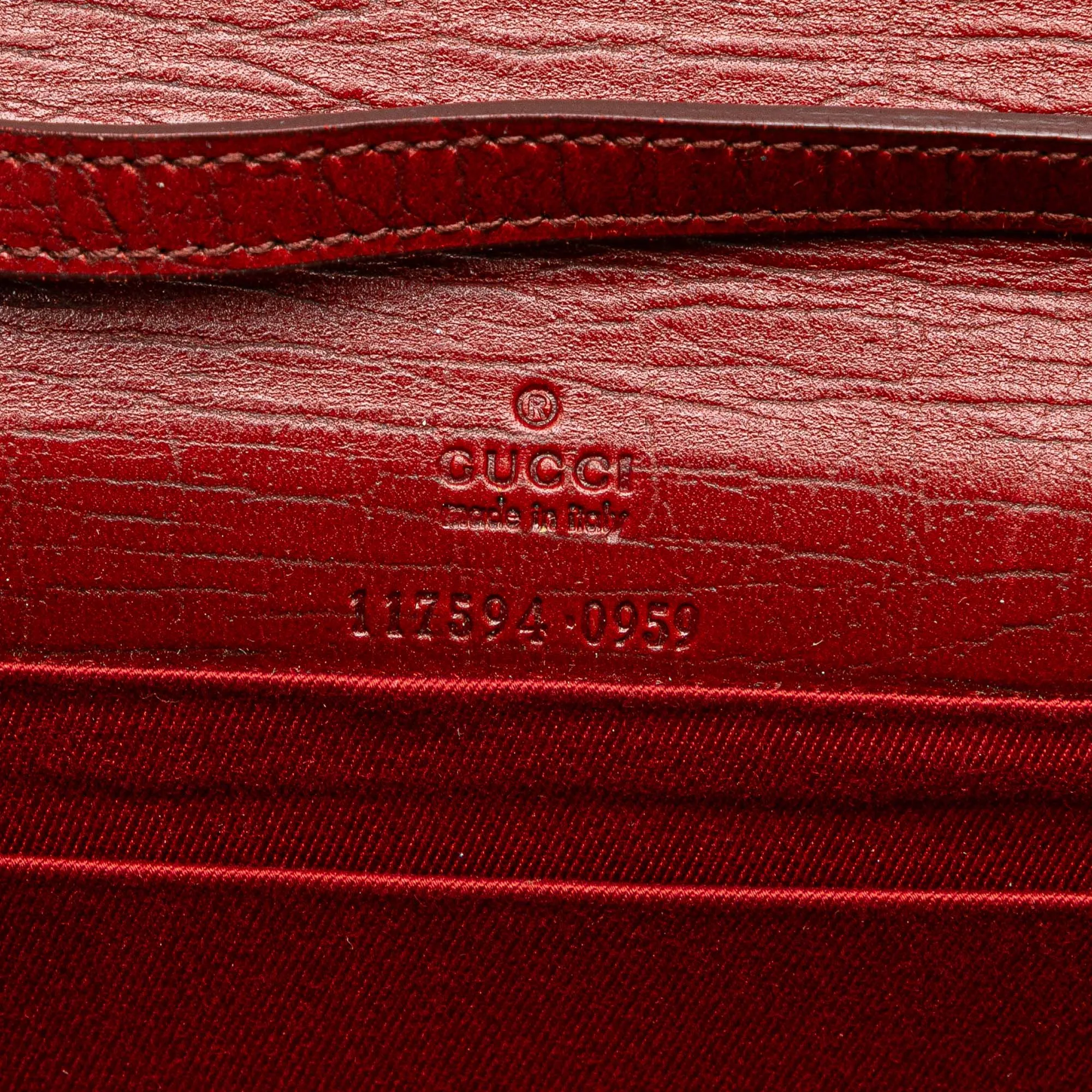 Red Gucci GG Canvas Bamboo Bar Crossbody