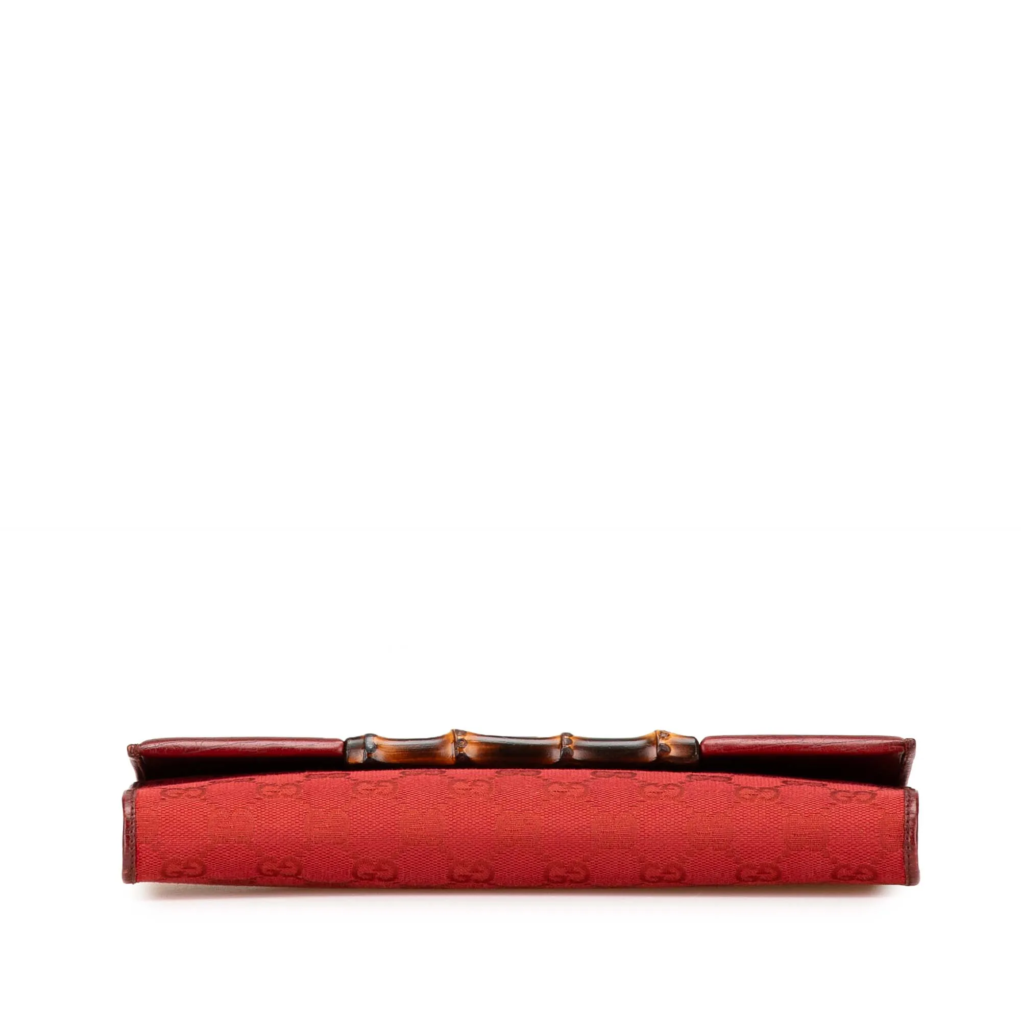 Red Gucci GG Canvas Bamboo Bar Crossbody