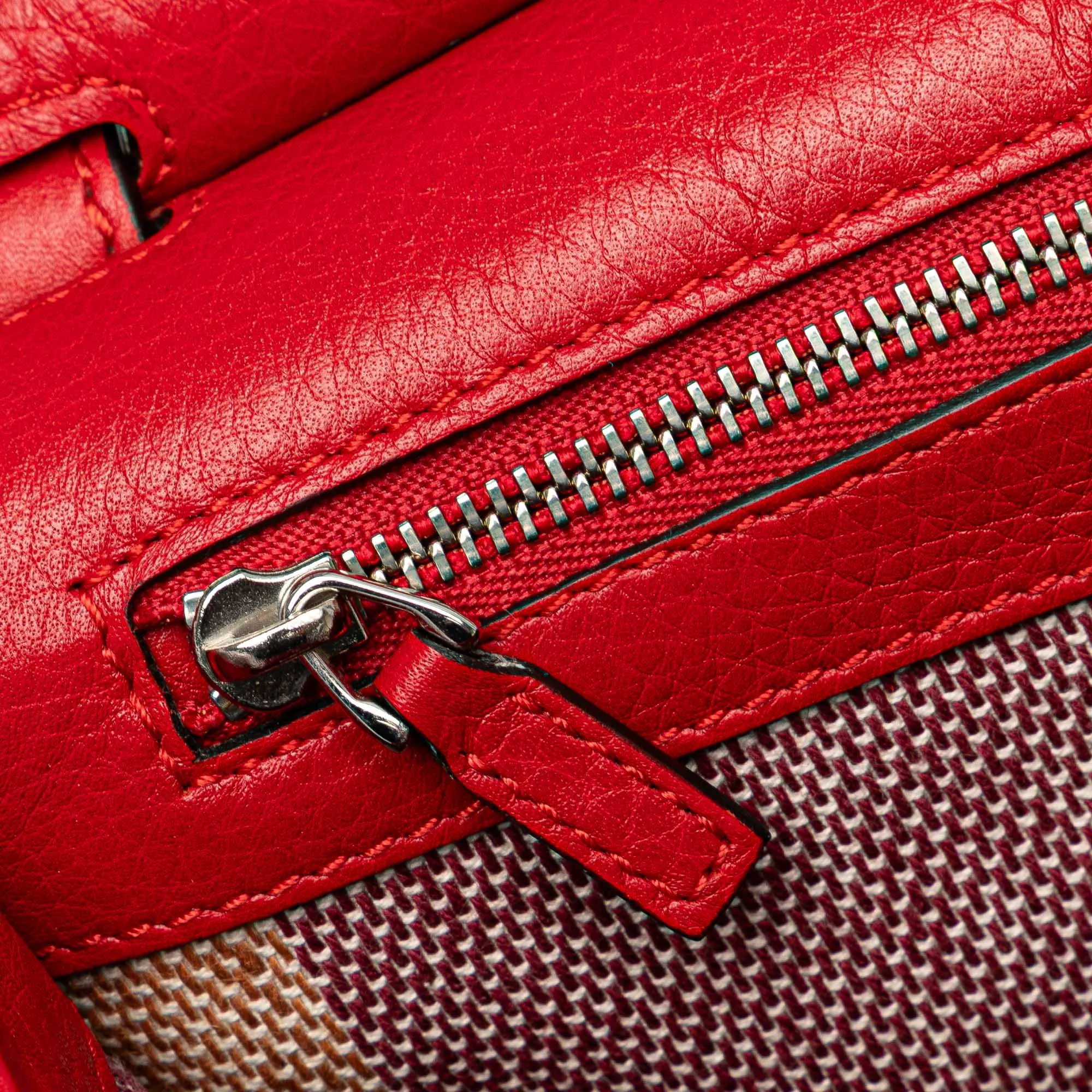Red Gucci Medium Leather Bamboo Daily Crossbody