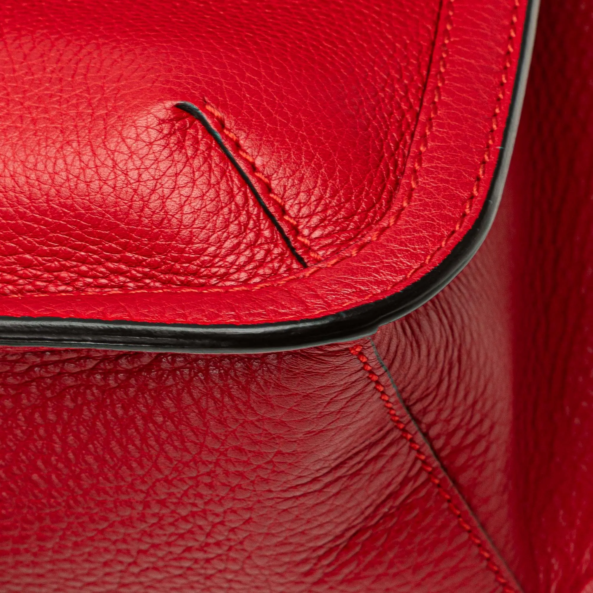 Red Gucci Medium Leather Bamboo Daily Crossbody