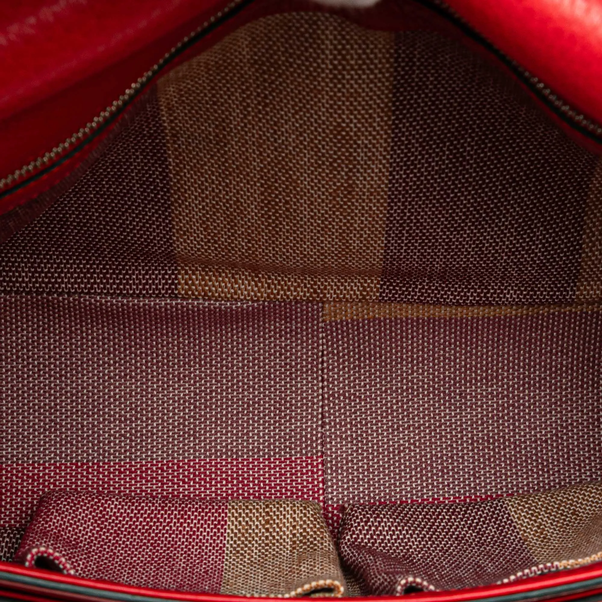 Red Gucci Medium Leather Bamboo Daily Crossbody