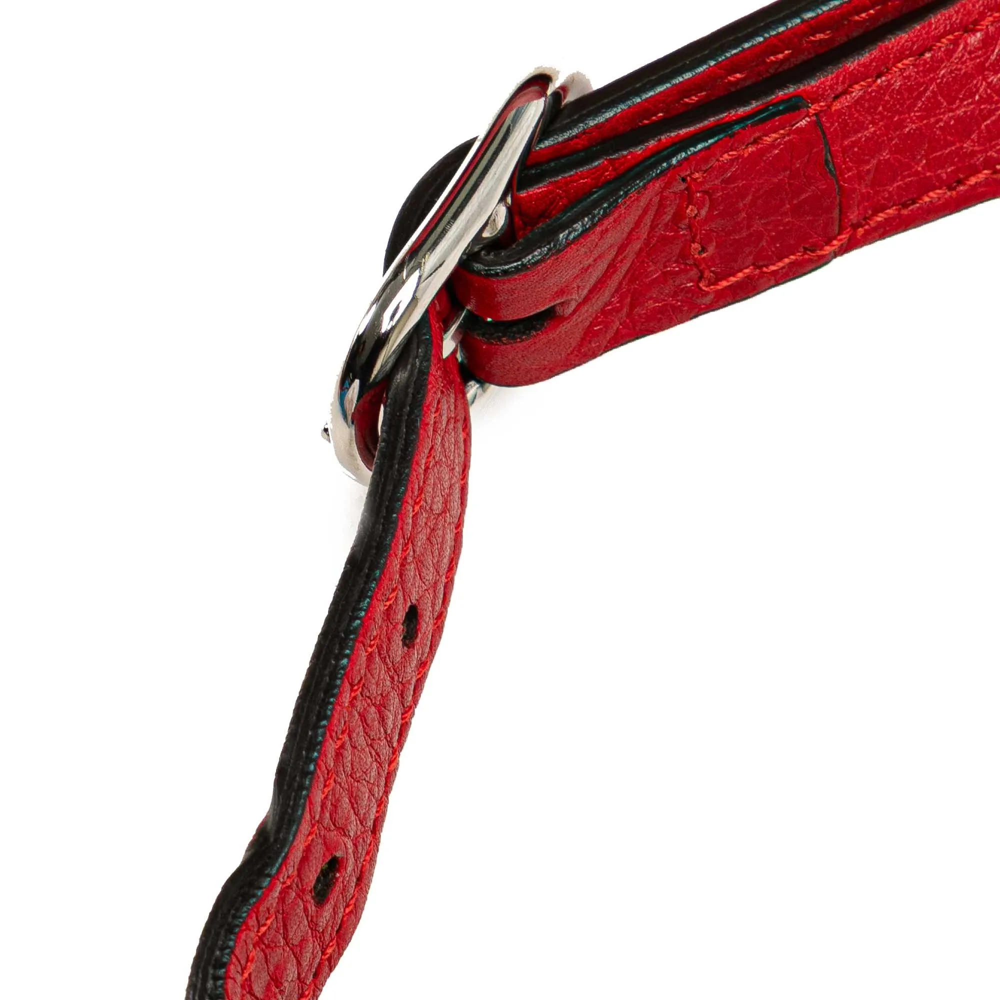 Red Gucci Medium Leather Bamboo Daily Crossbody