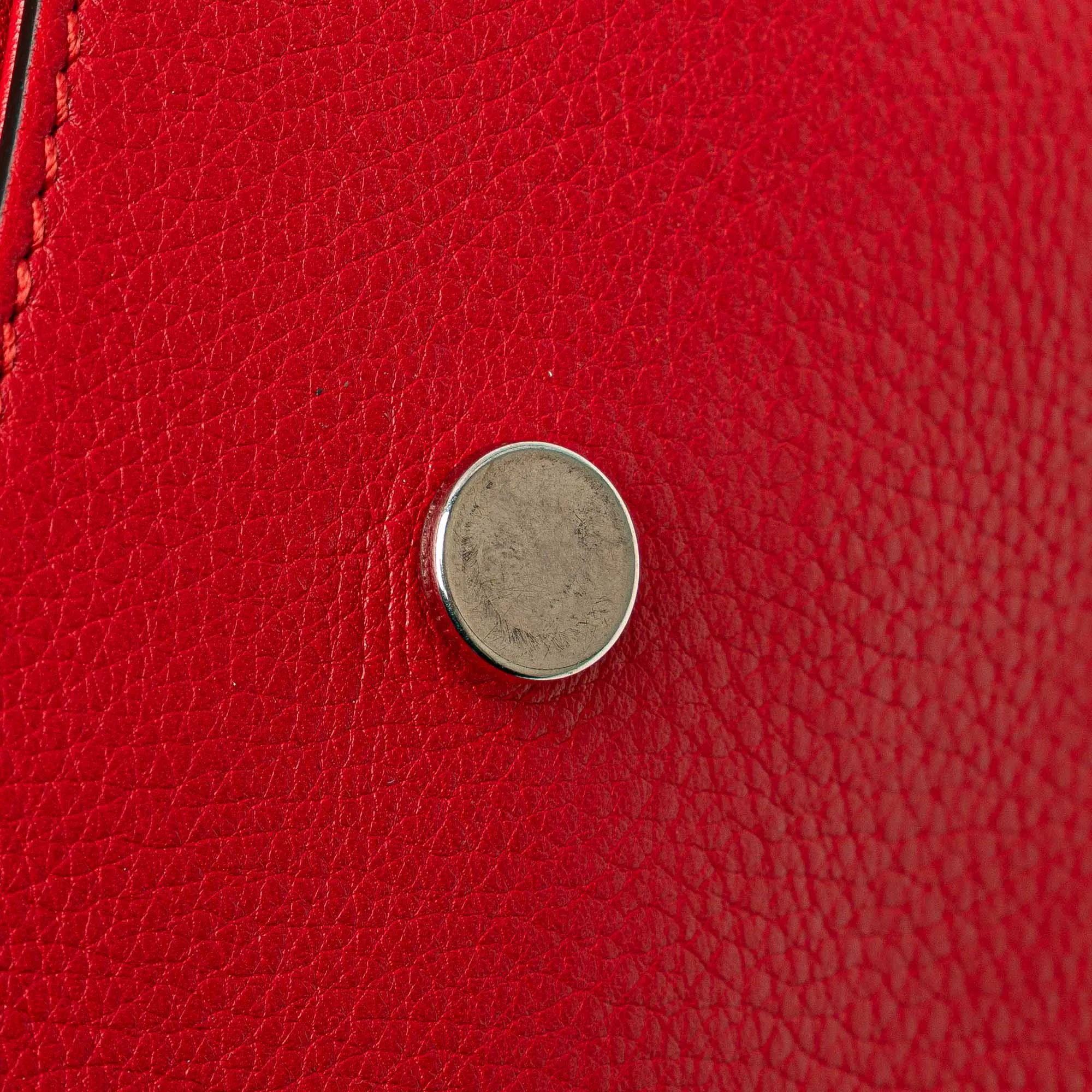 Red Gucci Medium Leather Bamboo Daily Crossbody