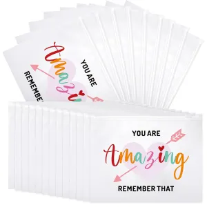 Reginary 50 Pcs Inspirational Gifts Bulk for Women Cosmetic Bag EVA You Are Braver Awesome Makeup Bag with Zipper for Birthday Graduation Christian Easter Encouragement Gifts(Heart Amazing)