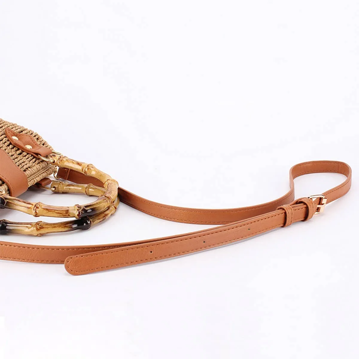 Retro Straw Bamboo Shoulder Bag