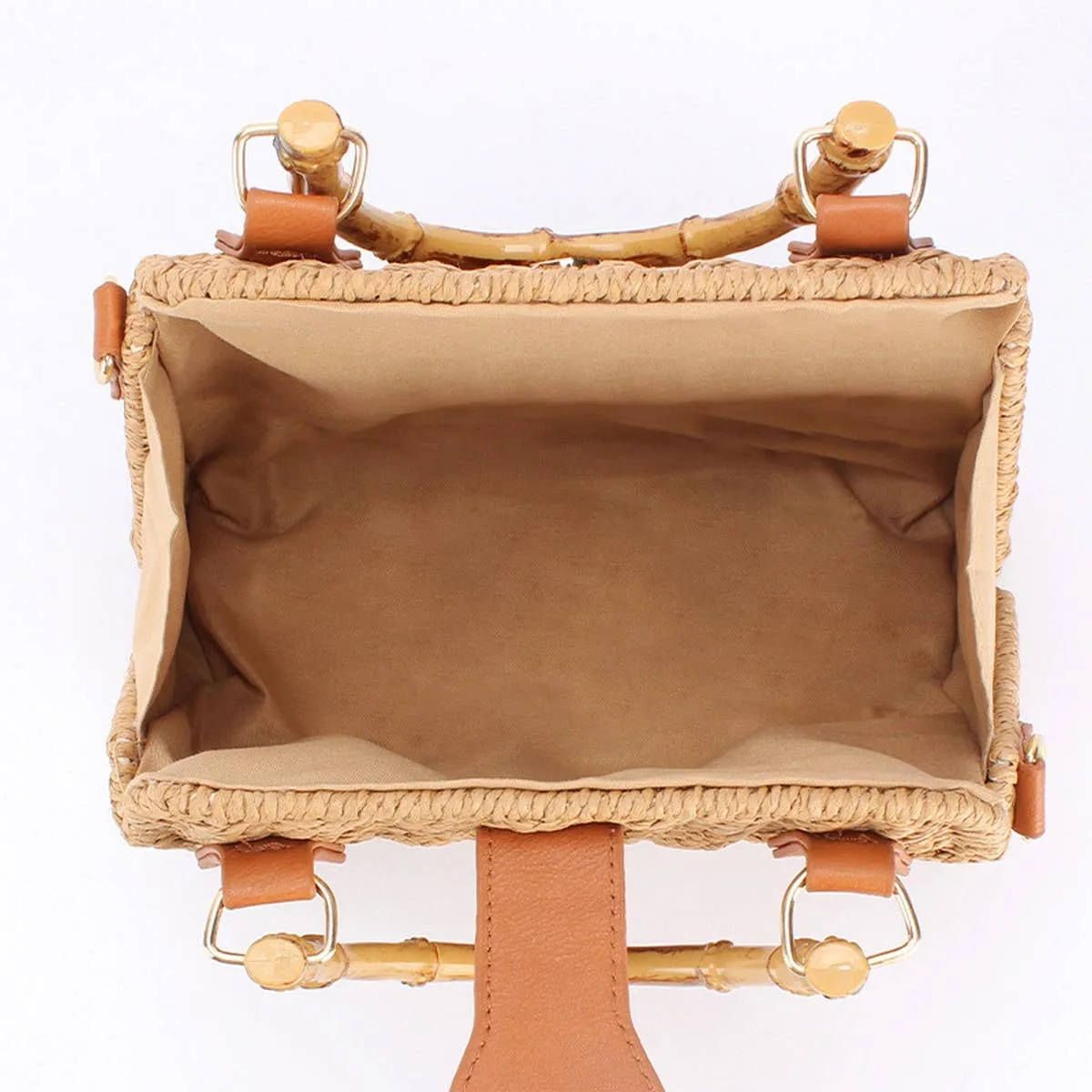 Retro Straw Bamboo Shoulder Bag