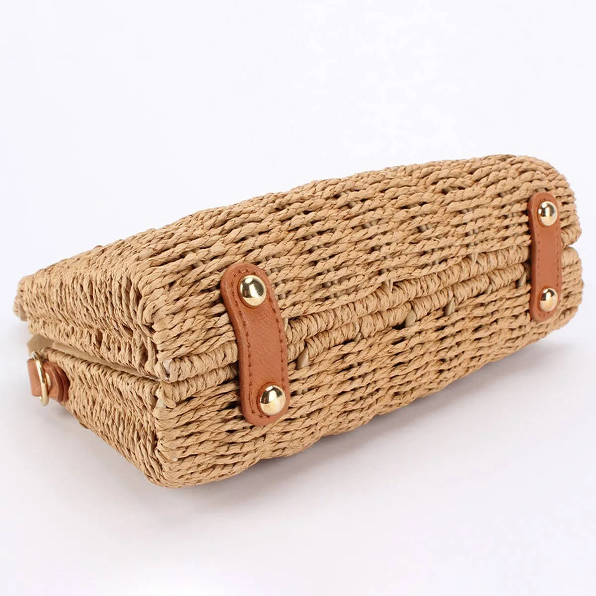 Retro Straw Bamboo Shoulder Bag