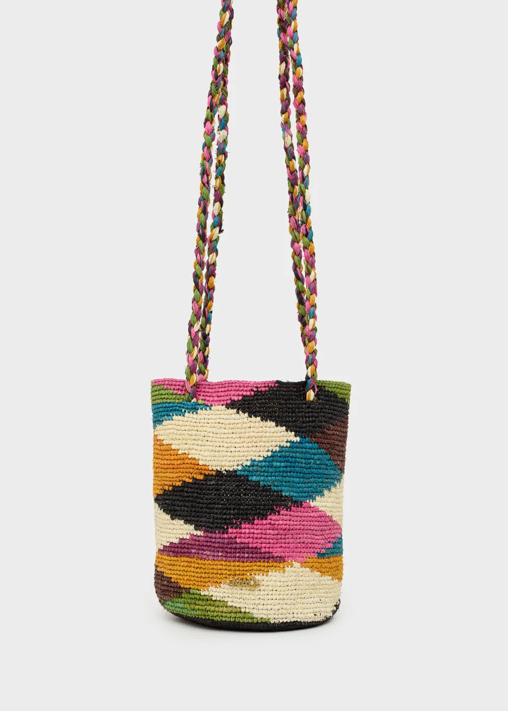 RHAMA BAG SMALL IN RAFFIA MULTI
