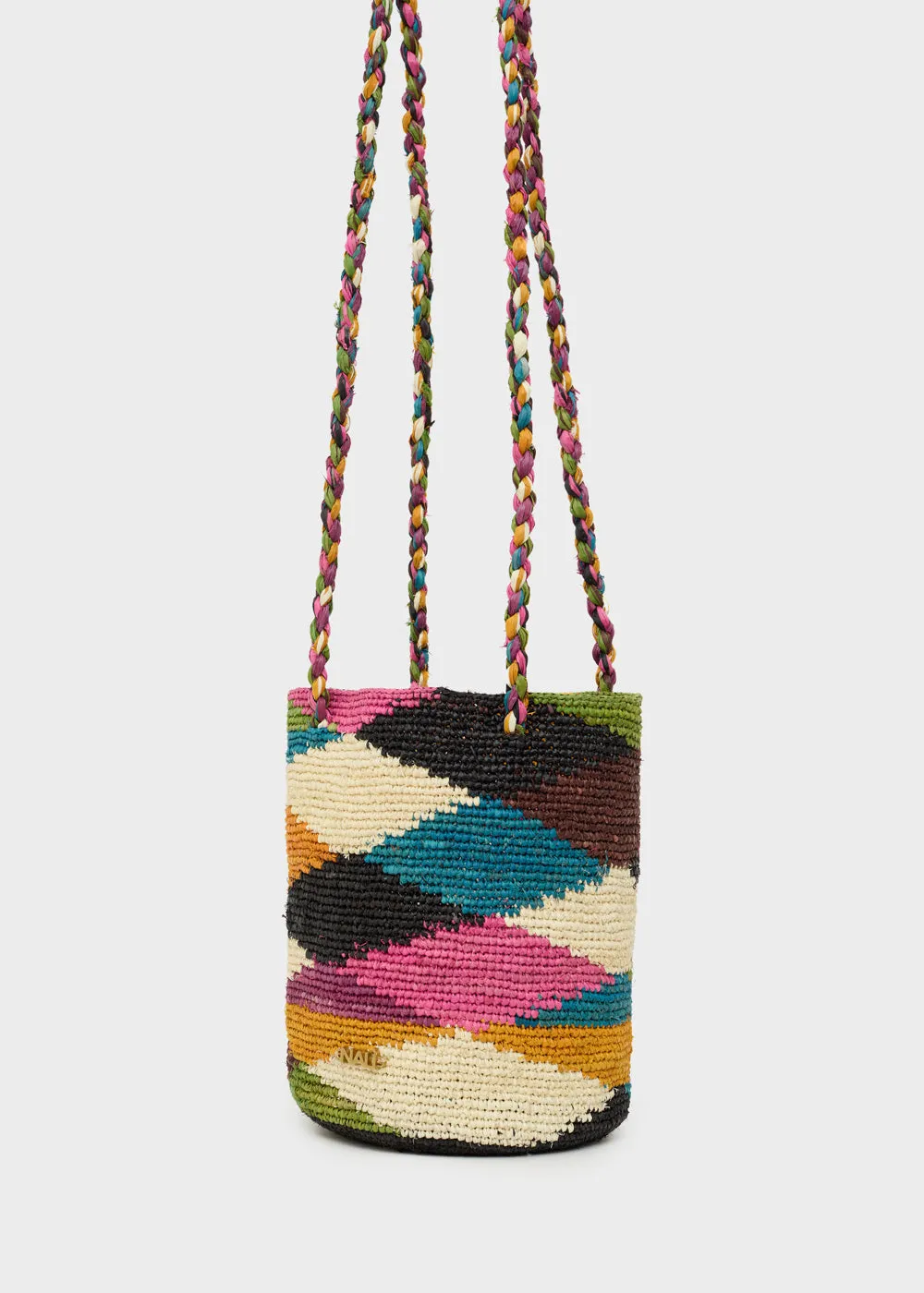 RHAMA BAG SMALL IN RAFFIA MULTI