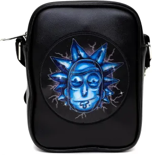 Rick and Morty Bag, Crossbody, Rick and Morty Lenticular Face Expression Applique, Vegan Leather