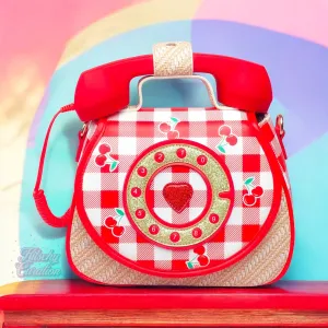 Ring Ring Phone Convertible Handbag - Cherry