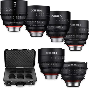 Rokinon's Xeen Cine Lens Bundle Including Xeen 14mm T3.1 Cine Lens, Xeen 24mm, 35mm, 50mm, 85mm T1.5 & 135mm T2.2 Professional Cine Lenses for Nikon F Mount Cameras by Rokinon