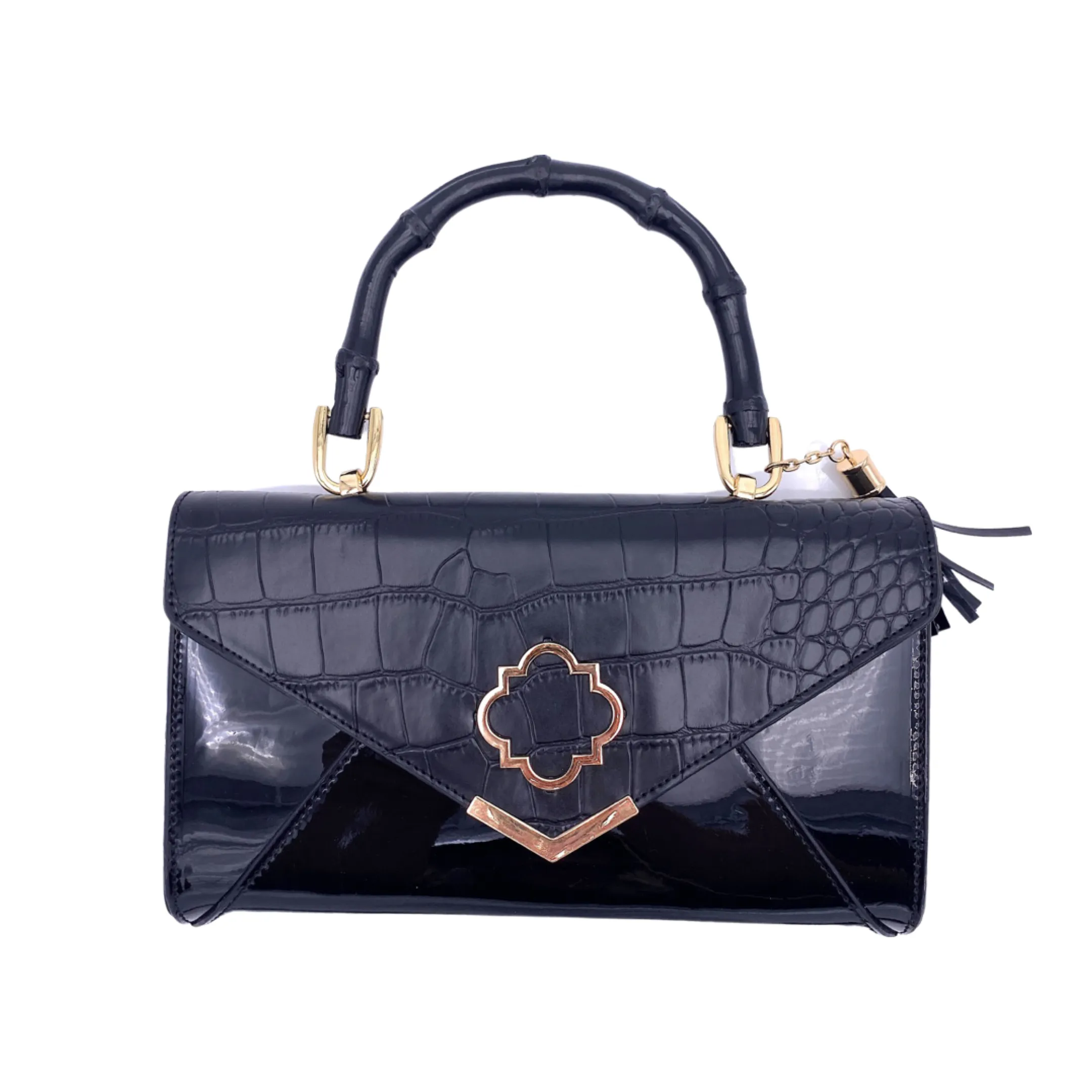 Rowan Black Croc Bag