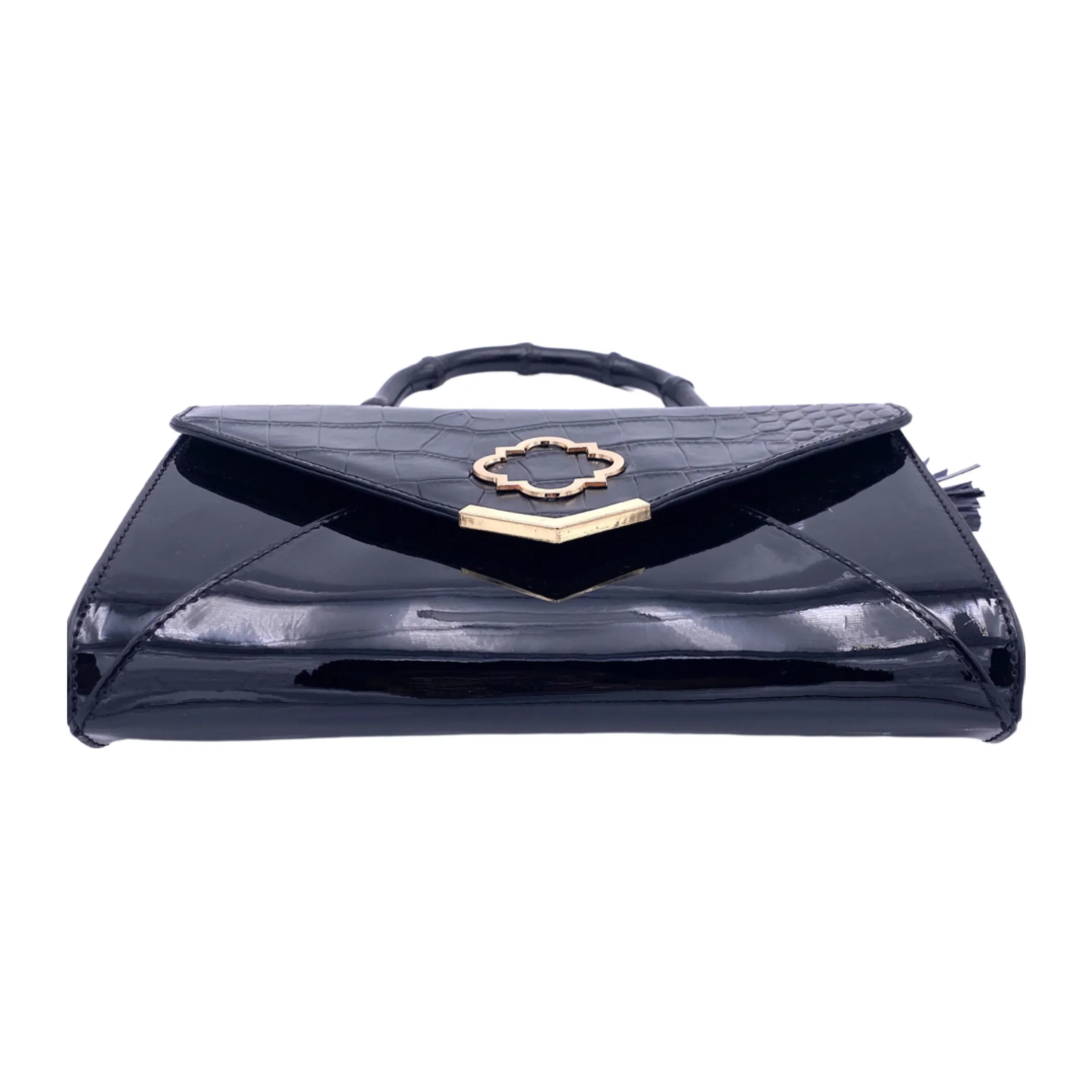 Rowan Black Croc Bag