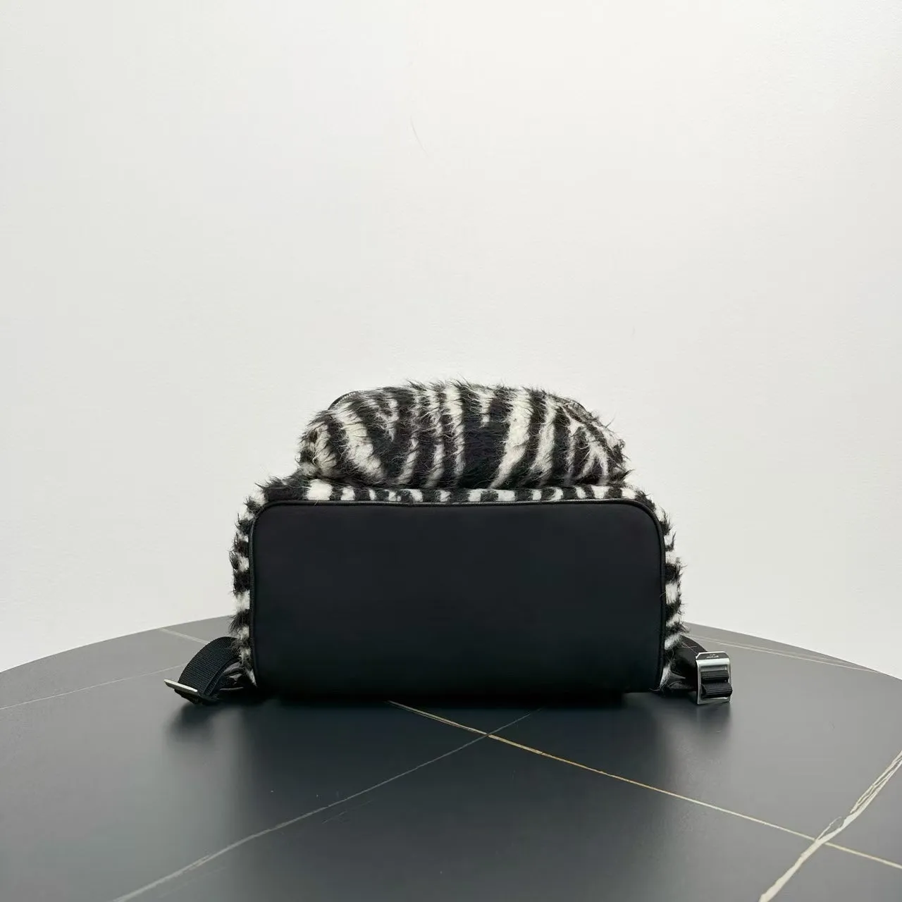 Saint Laurent Zebra Print Leather Backpack - Black & White