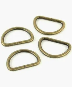 Sallie Tomato set of 4 D Ring Brass
