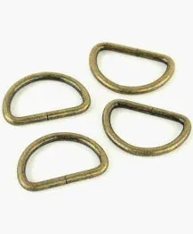 Sallie Tomato set of 4 D Ring Brass
