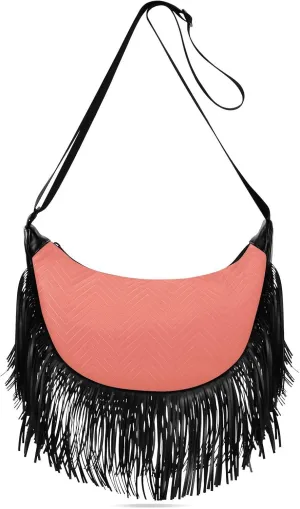 Salmon Mom Purses for Women Tassel Detail Crossbody Bags for Ladies Medium Medium Shoulder Bag