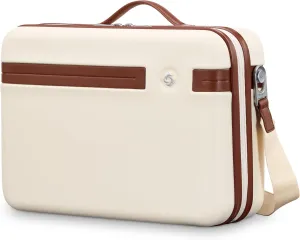 Samsonite Virtuosa Hardside Train Case, Crossbody Travel Makeup Case with Removable Strap, Off White