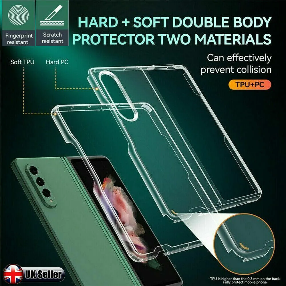 Samsung Galaxy Z Fold 4 Case Clear  Gel Hard Cover & Camera  Protector