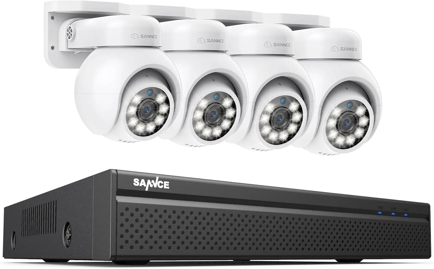 SANNCE PoE NVR 4K 8 Channel, 8MP CCTV Security Camera System with 4K 8MP IP Dome Camera PoE Surveillance IP Camera, Human Detection No HDD