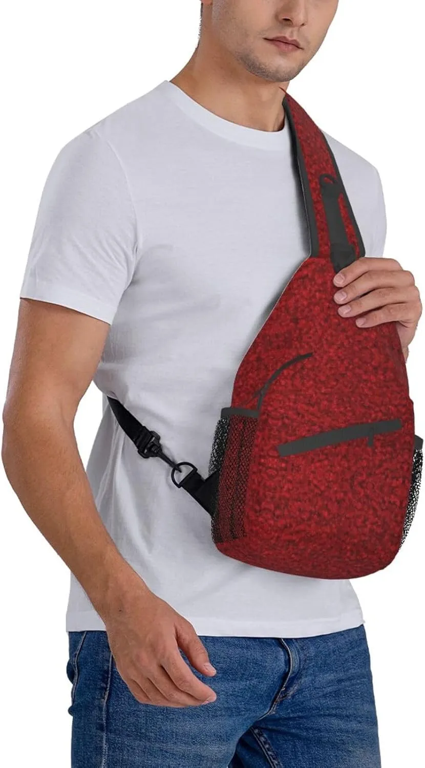 School Newspaper In English Printed Canvas Sling Bag Crossbody Backpack, Hiking Daypack Chest Bag For Women Men