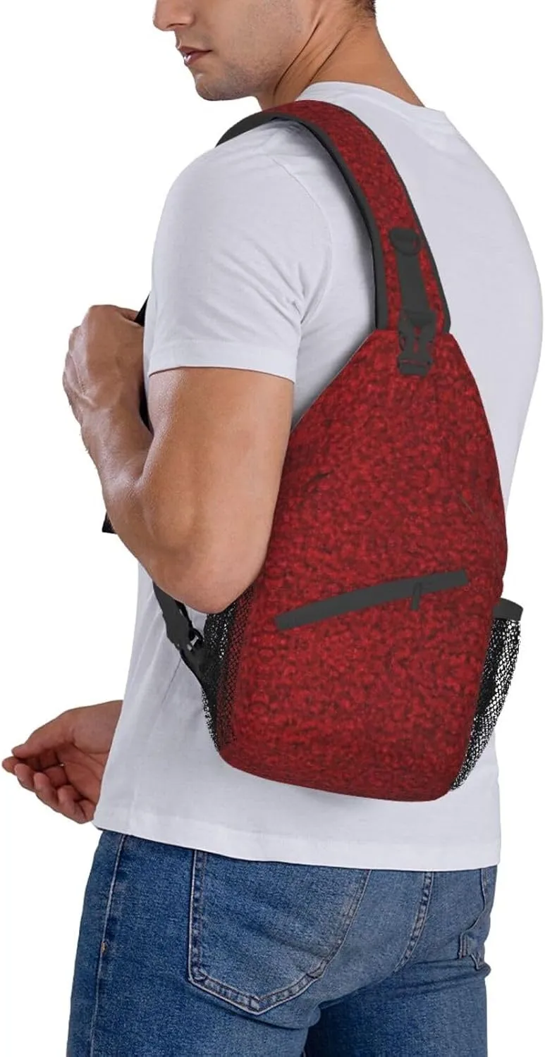 School Newspaper In English Printed Canvas Sling Bag Crossbody Backpack, Hiking Daypack Chest Bag For Women Men