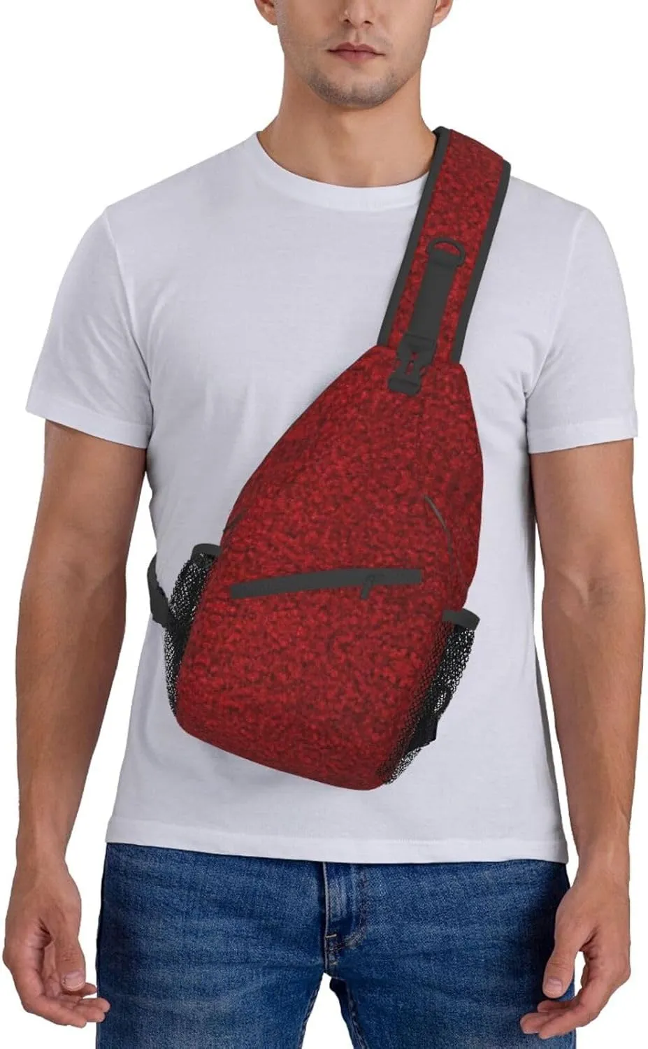 School Newspaper In English Printed Canvas Sling Bag Crossbody Backpack, Hiking Daypack Chest Bag For Women Men