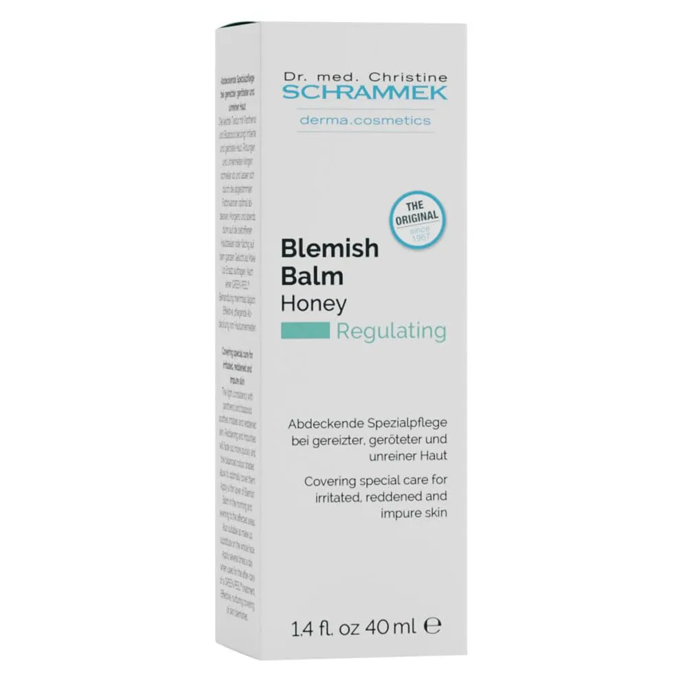 Schrammek Blemish Balm Honey (1.4 fl oz) - Covering Care for Irritated, Reddened & Impure Skin - BB Cream - Tinted Face Moisturizer - Skin Care - Dr