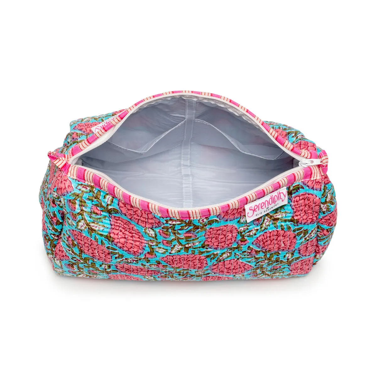 Serendipity Cotton Cosmetic Bag Set - Blue Peony