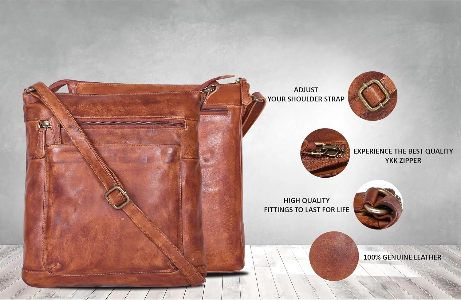 SERGA Real Vintage Leather Crossbody Sling Bag For Women & Girls