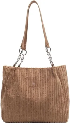 Shoulder Bag Stylish Women's Chain Shoulder Bag Large Capacity Handbag for Everyday Use(Beige)