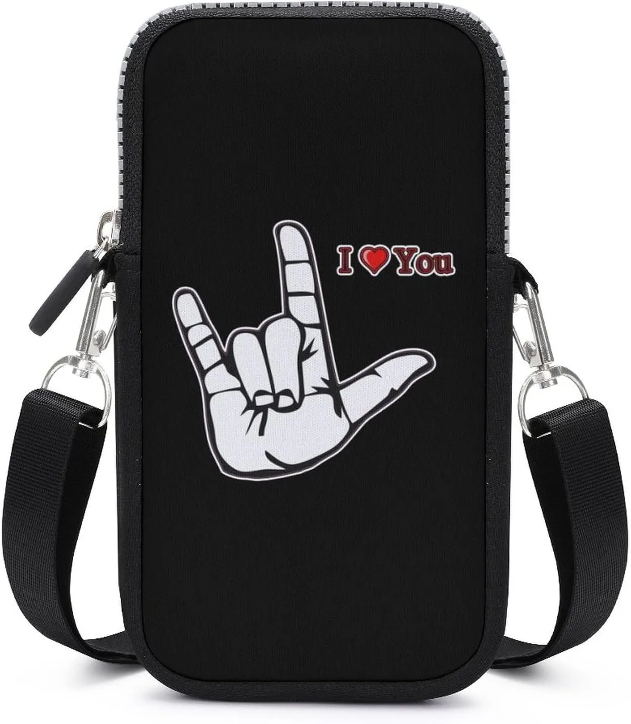 Sign Language I Love You Phone Purse Crossbody for Women Card Holder Wallet Shoulder Bag for Work Travel