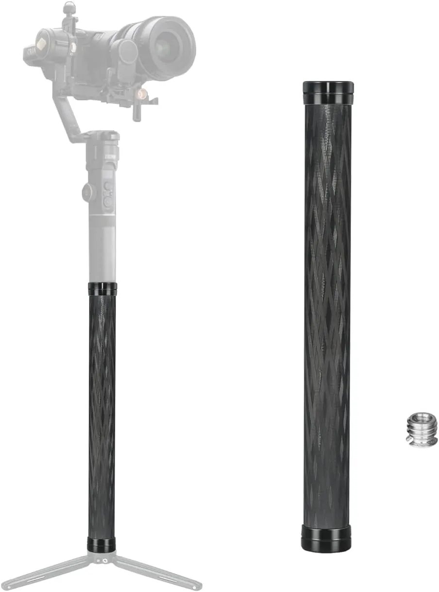 SIOTI Tripod Carbon Fiber Extension Arm, Monopod Extension Tube, 36mm Diameter, Compatiable with Tripod or Monopod, Works with Camera or Gimbal